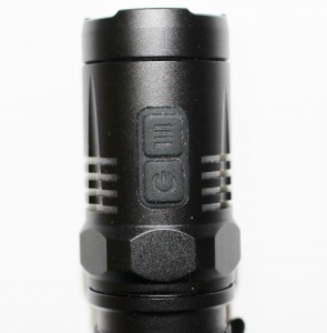 Top button changes modes. Bottom turns it on/off.