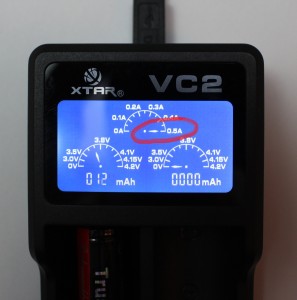 Maximum charging voltage is displayed