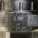 Imalent DN35 OLED display showing battery voltage